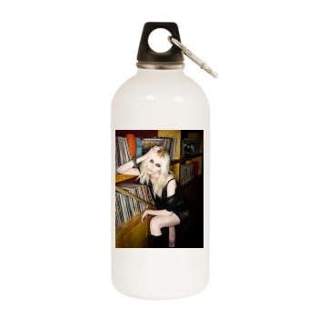 Taylor Momsen White Water Bottle With Carabiner