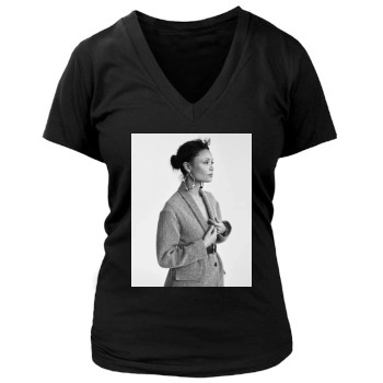 Thandie Newton Women's Deep V-Neck TShirt