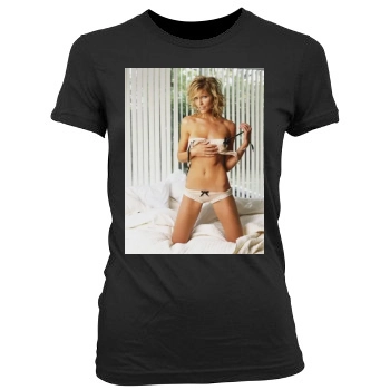 Tricia Helfer Women's Junior Cut Crewneck T-Shirt