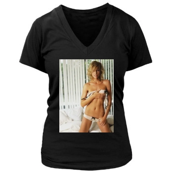 Tricia Helfer Women's Deep V-Neck TShirt