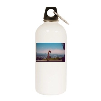 Tinashe White Water Bottle With Carabiner