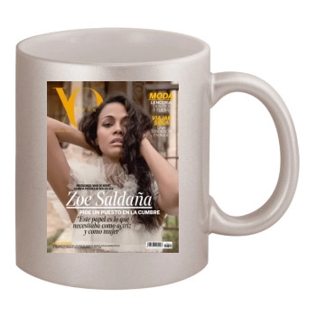 Zoe Saldana 11oz Metallic Silver Mug