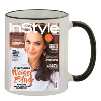 Angelina Jolie 11oz Colored Rim & Handle Mug