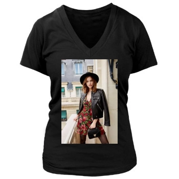 Barbara Palvin Women's Deep V-Neck TShirt