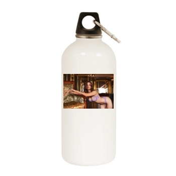 Barbara Palvin White Water Bottle With Carabiner