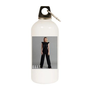 Brie Larson White Water Bottle With Carabiner