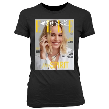 Brie Larson Women's Junior Cut Crewneck T-Shirt