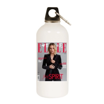 Brie Larson White Water Bottle With Carabiner