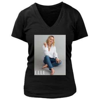 Brie Larson Women's Deep V-Neck TShirt