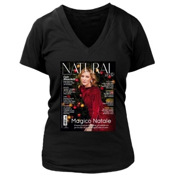 Cate Blanchett Women's Deep V-Neck TShirt