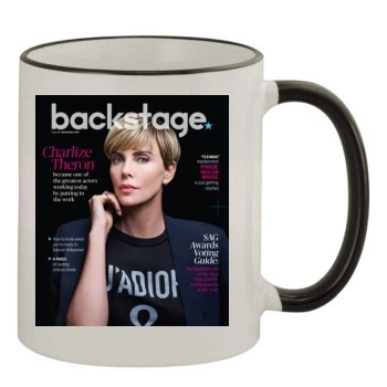 Charlize Theron 11oz Colored Rim & Handle Mug