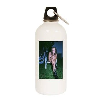Charlotte Lawrence White Water Bottle With Carabiner