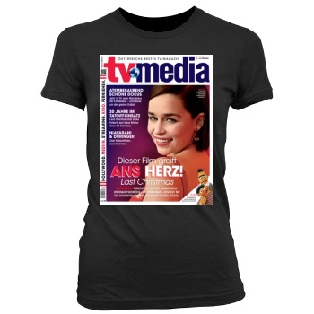 Emilia Clarke Women's Junior Cut Crewneck T-Shirt