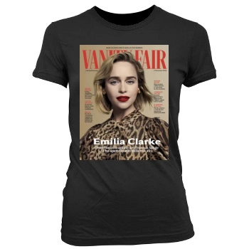 Emilia Clarke Women's Junior Cut Crewneck T-Shirt