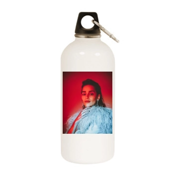 Emilia Clarke White Water Bottle With Carabiner