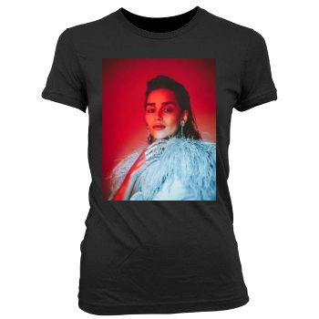 Emilia Clarke Women's Junior Cut Crewneck T-Shirt