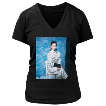 Emilia Clarke Women's Deep V-Neck TShirt