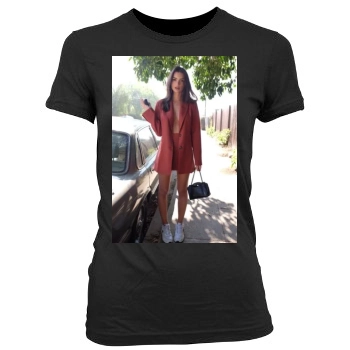 Emily Ratajkowski Women's Junior Cut Crewneck T-Shirt