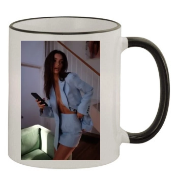 Emily Ratajkowski 11oz Colored Rim & Handle Mug