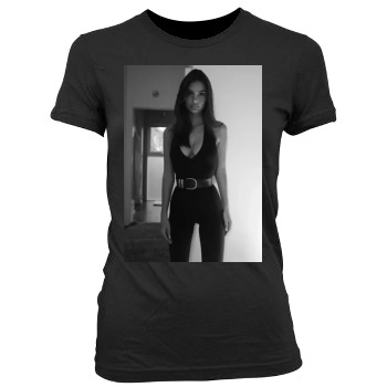 Emily Ratajkowski Women's Junior Cut Crewneck T-Shirt