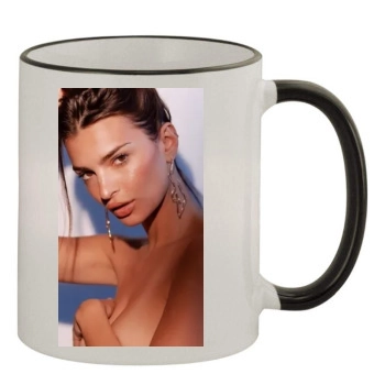 Emily Ratajkowski 11oz Colored Rim & Handle Mug