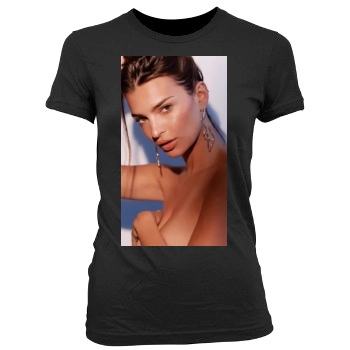 Emily Ratajkowski Women's Junior Cut Crewneck T-Shirt