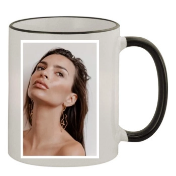 Emily Ratajkowski 11oz Colored Rim & Handle Mug