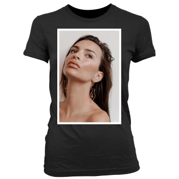 Emily Ratajkowski Women's Junior Cut Crewneck T-Shirt