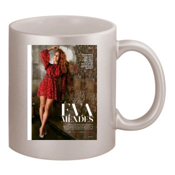 Eva Mendes 11oz Metallic Silver Mug