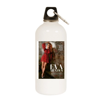 Eva Mendes White Water Bottle With Carabiner