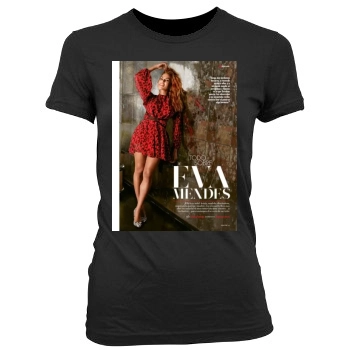 Eva Mendes Women's Junior Cut Crewneck T-Shirt