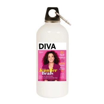 Jennifer Beals White Water Bottle With Carabiner